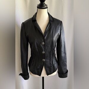 DANIER Y2K black‎ leather Jacket size XS